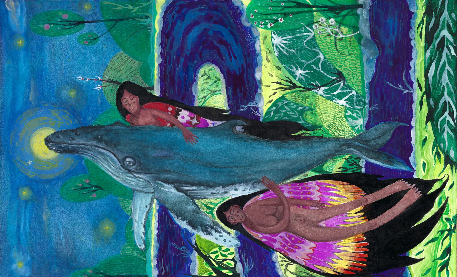 Figure 1. Listening with the whale. Illustration by Zainab Zulfiqar.